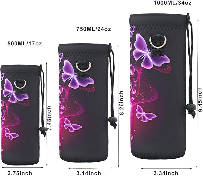 AUPET Water Bottle Bag Carrier,24oz/32oz Insulated Neoprene bottle Sling Holder Case Pouch Cover for 1000ML/750ML Bottles with Shoulder Strap for walking