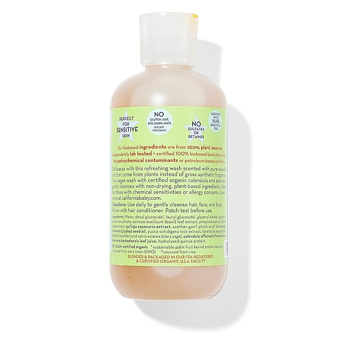 California Kids Shampoo + Body Wash | Chillax Lavender Body Wash | Gentle Skin Care for Kids + Teens | 100% Plant-Based | Hypoallergenic | 8.5 oz