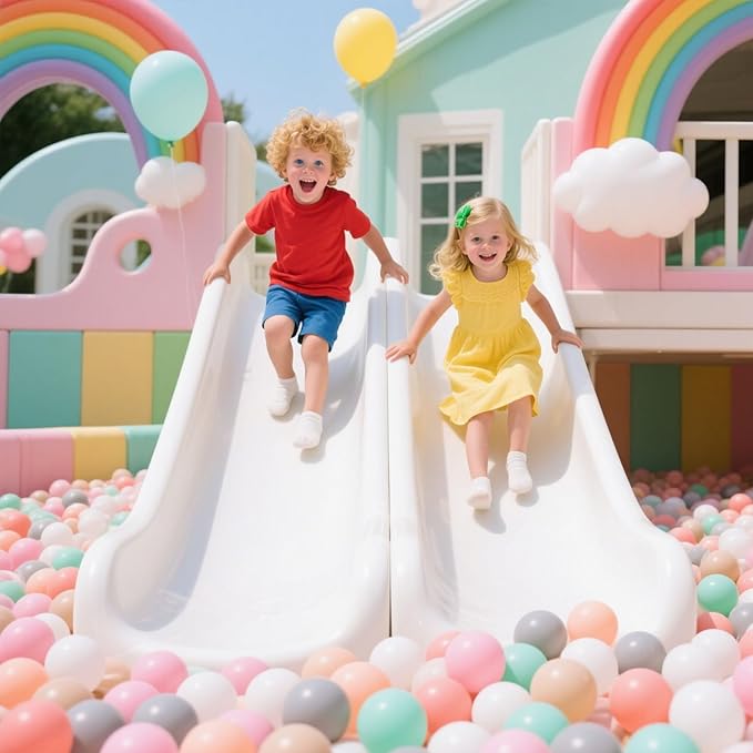 GOGOSO Balls for Ball Pit - Plastic Ball for Toddlers 1-3, Baby Kids Ball Pool Decoration 50 100 200 300 500 1000 (6 Colors, 200 Balls)