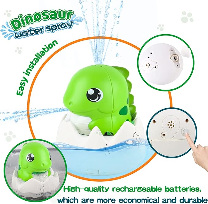 ZHENDUO Baby Bath Toys, Rechargeable Bath Toys, Whale Spray Water Bath Toy, Sprinkler Bathtub Shower Toys for Toddlers Kids Boys Girls, Pool Toy for Baby (Green)