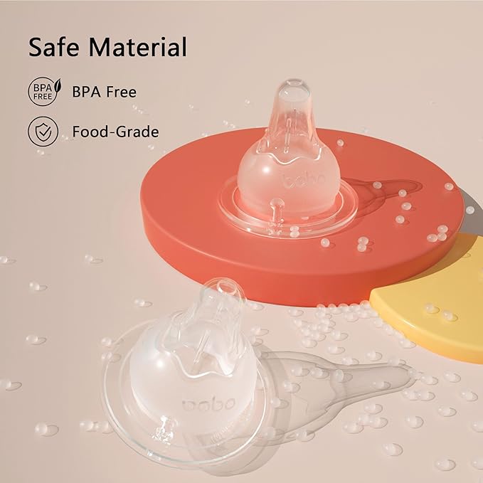 YOHKOH Natural Glass Baby Bottle with Natural Response Nipple, Newborn Anti-Colic Baby Bottles, Wide Neck Mushroom Cap Baby Bottle, Clear (Yellow, (5.4oz (Pack of 4))