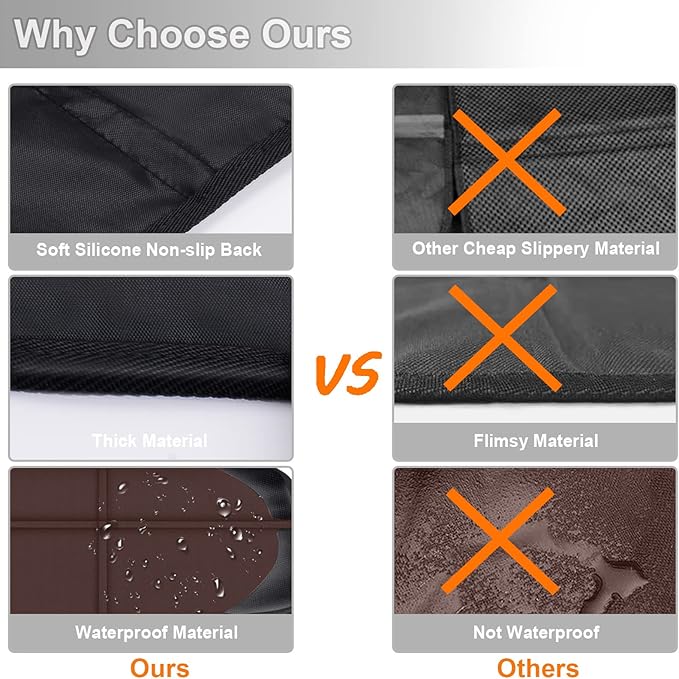 Car Seat Protector,2 Pack Automotive Seat Protectors Baby Carseat Pad Waterproof & Durable 600D Fabric for Child Baby Car Seat Mat Vehicle Pet Cover 2 Storage Pockets (Brown)