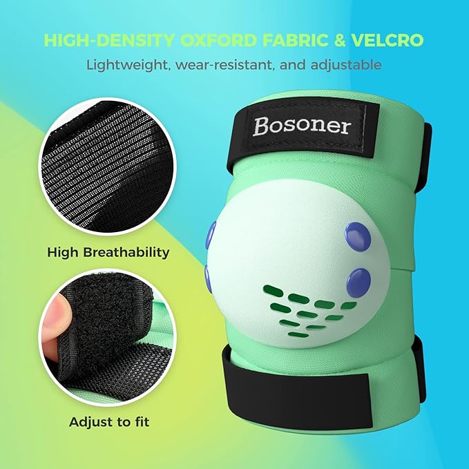 BOSONER Kids/Youth Knee Pad Elbow Pads for Roller Skates Cycling BMX Bike Skateboard Inline Rollerblading, Skating Skatings Scooter Riding Sports