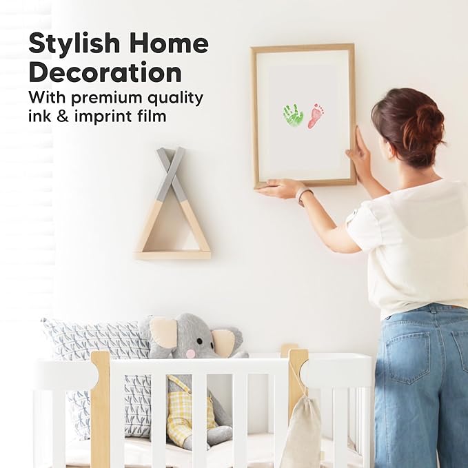 4-Pack Inkless Baby Hand and Footprint Kit - Mess Free Ink Pad for Newborn Keepsake, Dog Nose & Paw Print Kit, Clean Touch Ink Pad for Baby Hand & Footprints, Ideal New Mom Gifts (Candy)