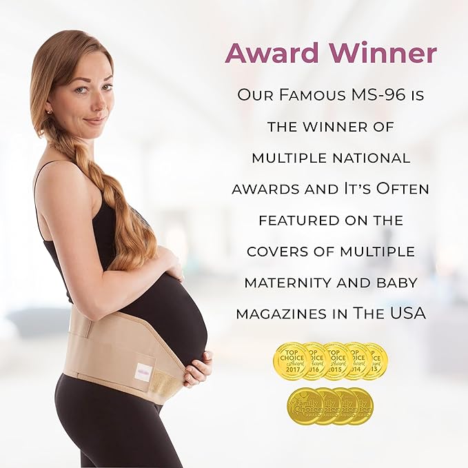 Gabrialla Made in USA Pregnancy Belly Band, Soft & Breathable Maternity Belly Band – Pregnancy Belt for Back, Pelvic & Waist