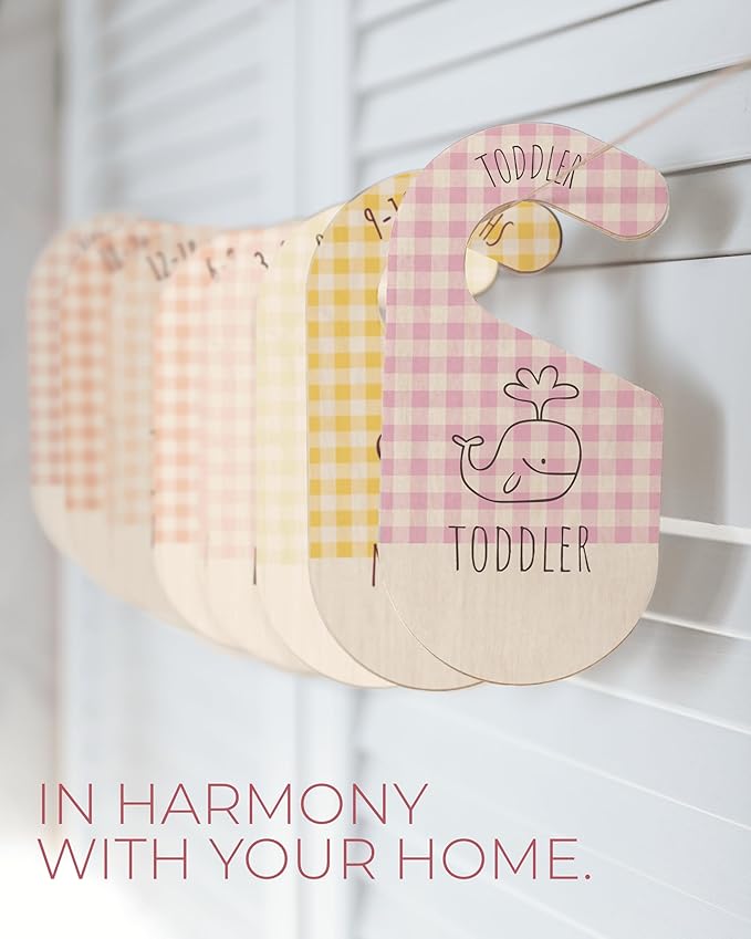 Baby Clothes Organizer - Pink Baby Closet Dividers for Nursery Decor, Storage & Organization - 8 Size Closet Dividers for Hanging Clothes, Gender Neutral Nursery Must-Haves & Accessories