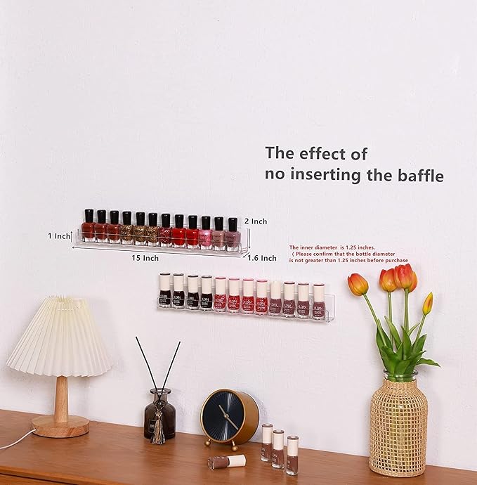 IEEK 6 PCS Acrylic Invisible Floating Bookshelf for Kids Room,15 inch Modern Picture Ledge Display Toy Storage Wall Shelf Vinyl Record Shelf U Shelves Storage Rack