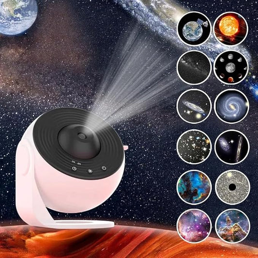 Galaxy Projector, 13 in 1 Planetarium Projector, Star Night Light Projector with Solar System Nebular Moon, Adjustable Focus Galaxy Light Projector for Kids Adults Bedroom Ceiling Room Décor
