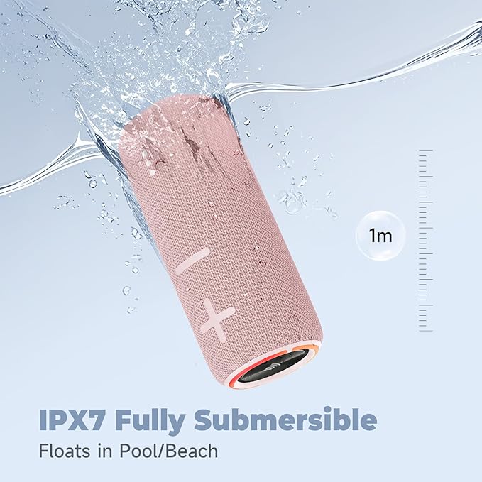 Bluetooth Speaker,30W Portable Wireless Speaker with TWS,IPX7 Waterproof, 8H Playtime, LED Lights,for Pool/Beach/Shower, Blue Gifts, Electronic Gifts