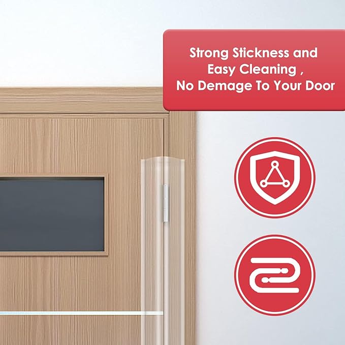 Angloria Baby Proofing Door Pinch Guard, Hinge Cover, Protector for Kids Finger Safety, Heavy Duty Jam Shield, Translucent