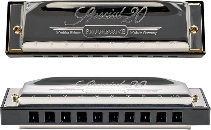 Hohner Special 20 Harmonica - Key of C Bundle with Zip Case, Instructional Manual, and Austin Bazaar Polishing Cloth