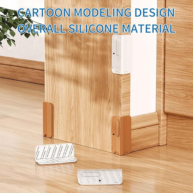 6 Pcs Self Adhesive Silicone Corner Protectors Cute Elephant Pattern Edge Guards Safety Baseboard Corner Blocks Decotive Baby Proofing Corner Cushion for Wall, Furniture & Sharp Corners -White