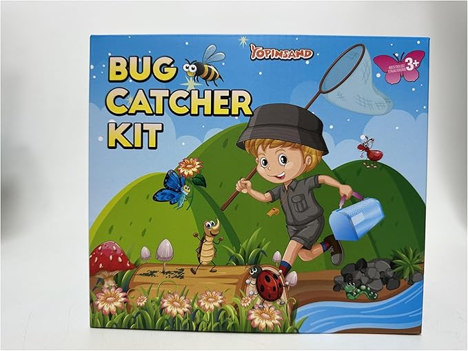 Bug Catcher Kit & Outdoor Explorer Kit for Kids, 10 Pcs Bug Catching Kit with Toy Cage, Backpack, Flashlight, Manifying Glass, Toy Net, Outdoor Exploration Toys Gift for Boys Girls 3-12