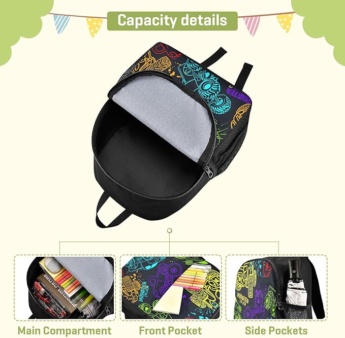 Colorful Monster Truck Toddler Backpack Waterproof Mini Backpack Boys/Girls Cute Small Kindergarten Pre School Bag