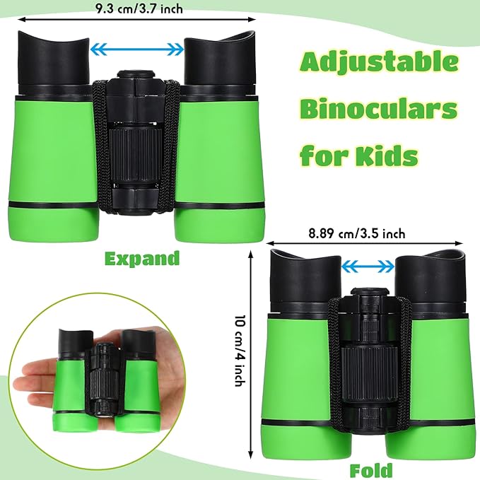 6 Pack Kids Binoculars Shock Proof Toy Binoculars Set for Age 3-12 Years Boys Girls Hunting Folding Small Telescope Birthday Gifts Bird Watching Educational Learning Camping Outdoor (Vivid Colors)