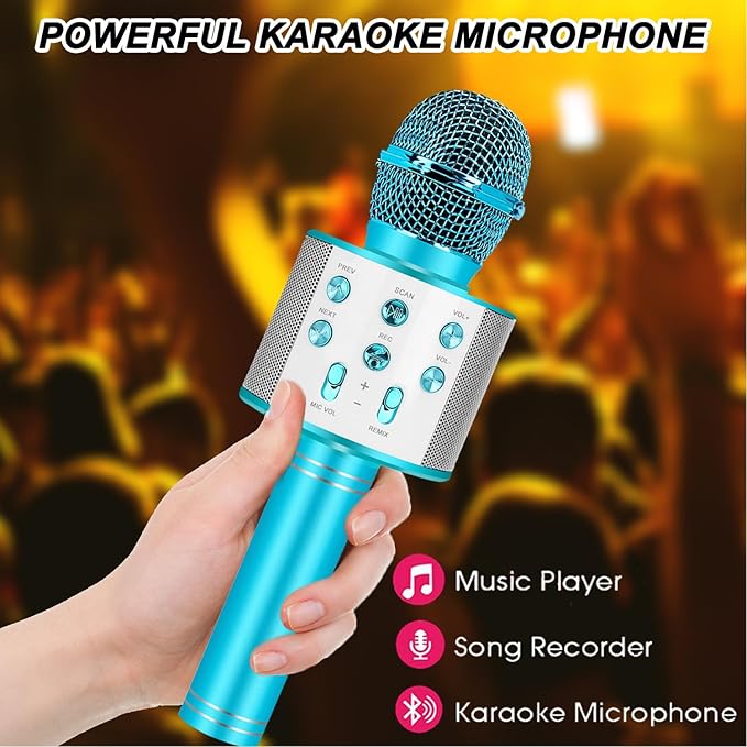 Bluetooth Karaoke Microphone Wireless: Portable Handheld Mic for Kids Adults Singing - Perfect for Christmas Birthday Holiday Party