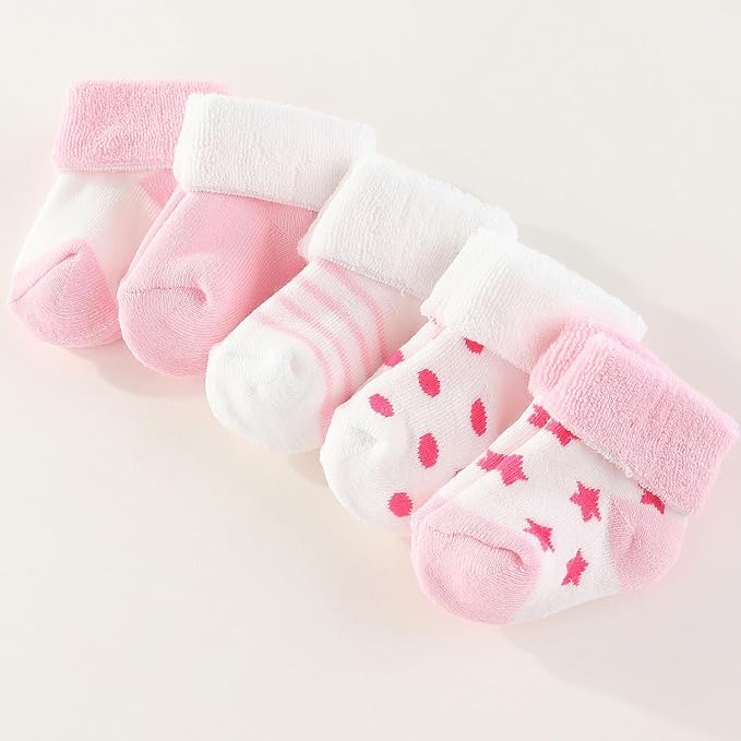 Newborn Baby Boy Girl Caps Mittens Socks Set Cotton Baby Essentials Accessories (Hats+Gloves+Socks)