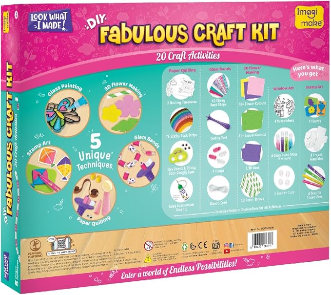 Imagimake Fabulous Craft Kit | Creative Toy & DIY Set | Arts and Crafts for Kids | Activity Craft Kits | Gifts for 5 6 7 8 9 10 11 12 Years