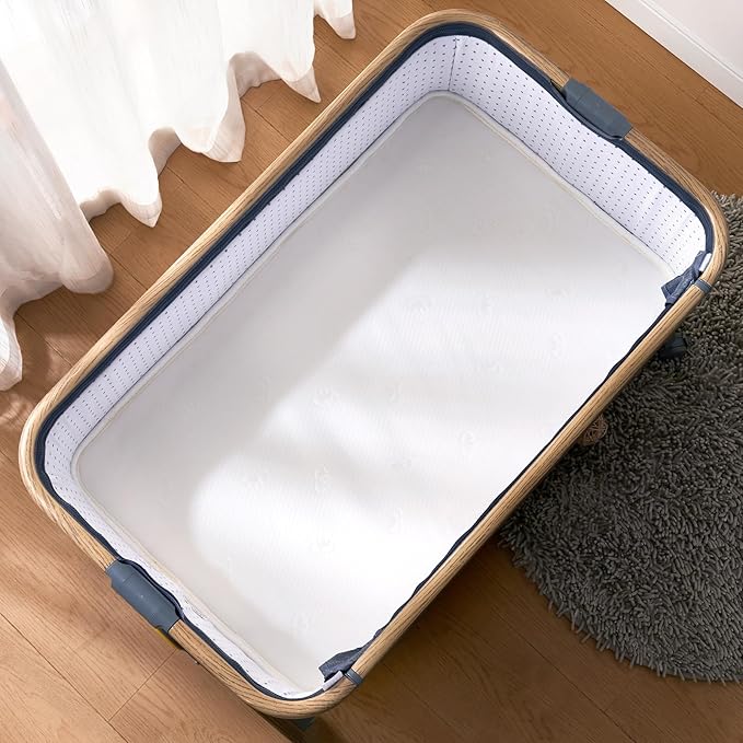 Baby Bassinet Mattress 30x 20 inches- Firm Support and Comfort Premium Foam,Noiseless and Odorless,Hypoallergenic Small Crib Mattress, Fits Moses Basket, Dual Sided with Soft Breathable Fabric