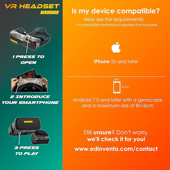 Heromask Virtual Reality Headset for Kids + Video Games to Learn Spanish Italian etc [Language Learning] VR for Kids. Kids Gifts for Boys and Girls for Age 5 to 12 Years Old. Educational