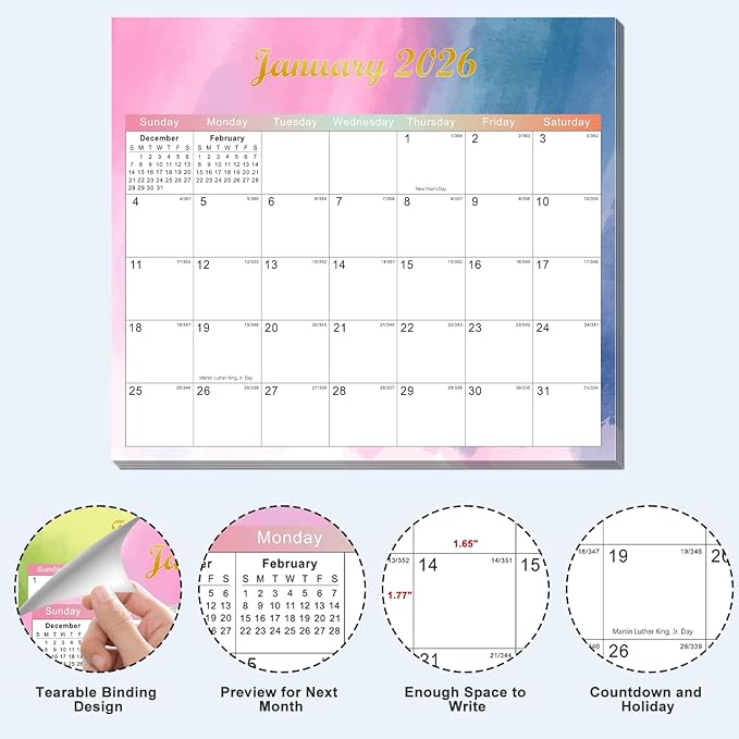 2025-2027 Magnetic Fridge Calendar 21 Monthly Magnetic Calendar for Refrigerator Planner Runs from October 2025 Until June 2027 Easy Organizing Markers Tearable (Colorful)