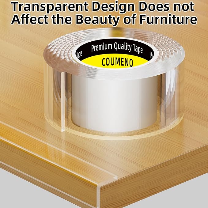 Clear Edge Protector,Safe Corner Protector, Anti-Sharp Edge Protector, for Furniture, Drawers, Tables, Cabinets 2inX6.56FT