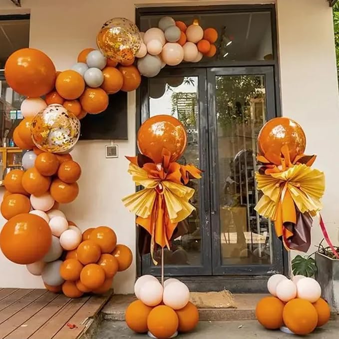 140pcs Orange Round Balloons Different Sizes 18 12 10 5 Inch Latex Balloons for Arch Decoration Party Balloon Kit for Graduation Birthday Party Wedding Balloon Baby Shower Decoration