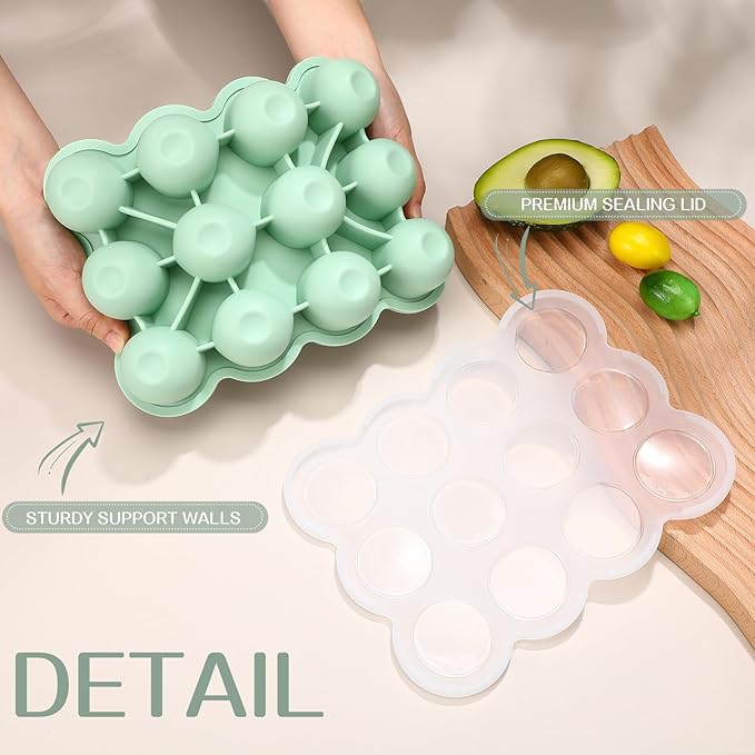 3 Pcs Baby Food Storage Container 12 Cup Silicone Baby Food Freezer Tray with Lid Stackable Reusable Silicone Freezer Tray for Food Vegetable Fruit Puree and Breast Milk(Colorful)