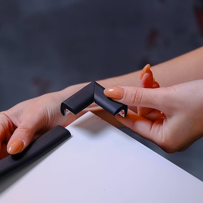 8-Pack Corner Protector Baby To Baby Proof Corners And Edges; Table Corner Covers Baby Safety, Soft Rubber Foam Cushion Corner Guards, Child Proofing Pads, Table Corner Protectors For Furniture, Black