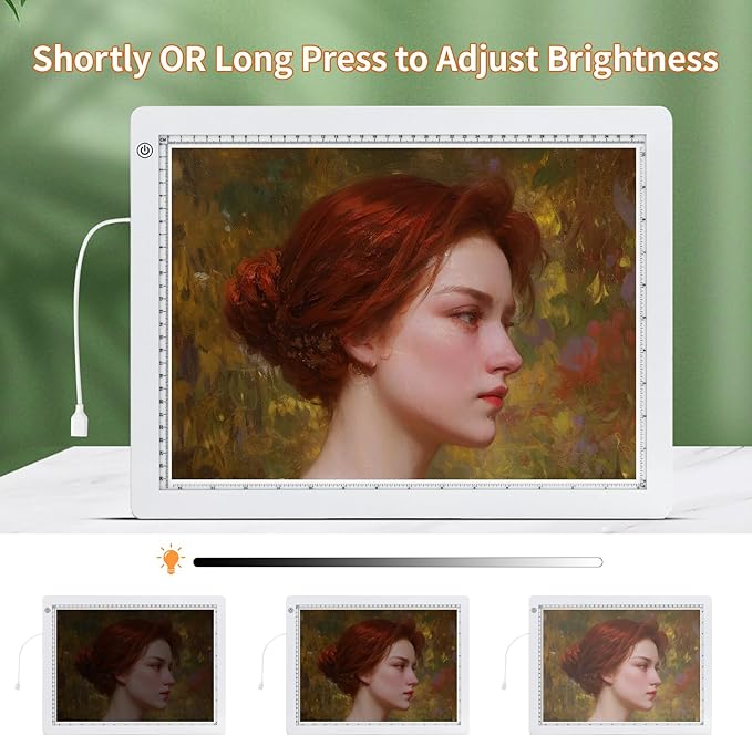 A3 LED Light Box for Tracing, elice Artist Drawing Lightbox Light Table Light Pad Light Copy Board, Up to 8000 Lux Super Bright Lightpad for Cricut Weeding Vinyl, Diamond Painting, Sketching (White)