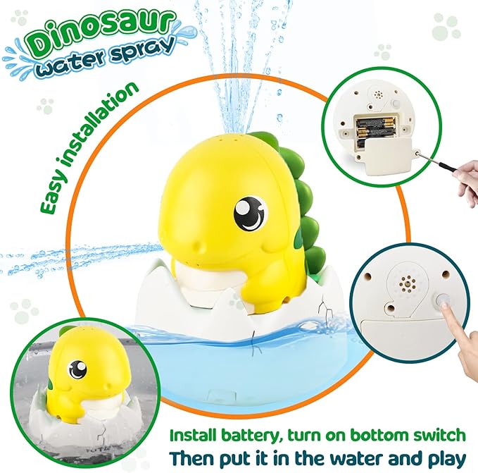 ZHENDUO Baby Bath Toys, Rechargeable Bath Toys, Whale Spray Water Bath Toy, Sprinkler Bathtub Shower Toys for Toddlers Kids Boys Girls, Pool Toy for Baby (Yellow)