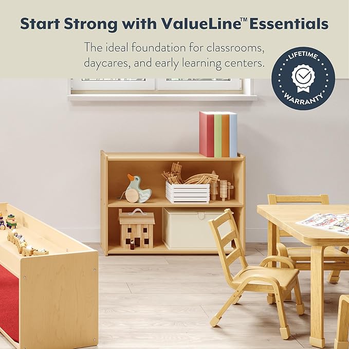 Angeles Value Line Narrow 2-Shelf Storage, Classroom Shelves and Daycare Furniture, Kids' Bookcases Cabinets & Shelves, 36" L x 12" W x 26" H