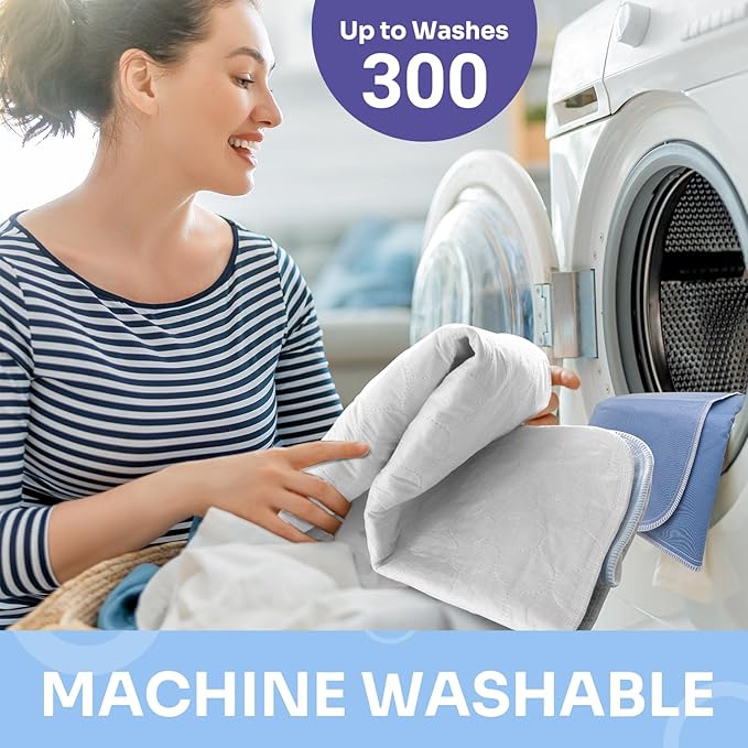 4-Layer Ultra Soft Quilted Bed Pads, 18" x 24" (3 Pack), Heavy Absorbency Underpad, Machine Washable, Mattress Protection for Elderly Seniors, Kid and Pets