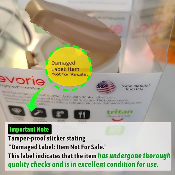 Evorie Tritan Spill Proof Toddler Straw Sippy Cup, 10 oz for Baby and Toddlers 1-3 Years Old, No Spill Straw Water Bottle with Removable Handles, Ideal for School, BPA-Free (Imaginations)