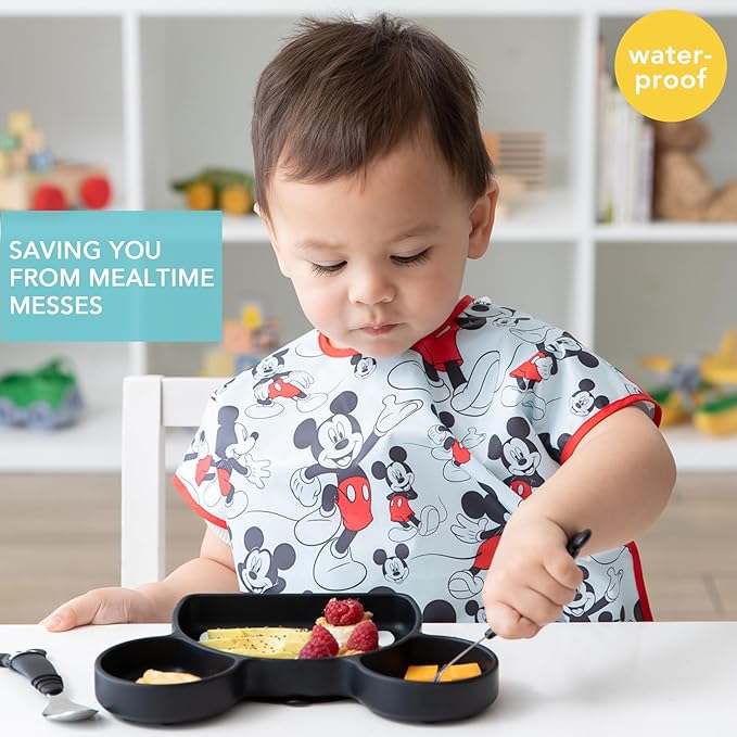 Bumkins Bibs - Toddler Bibs, Waterproof, Large for 1-3 Years, Short Sleeve