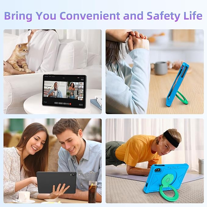 HUIHUANG Tablet 10 Inch Android 14 Tablet, 16GB RAM 128GB ROM, 1TB Expansion, Octa-core, Large Capacity Battery, 5MP + 8MP Dual Camera, 5G/2.4G WiFi, Bluetooth 5.0, GPS, Drop-Proof Case (Blue)