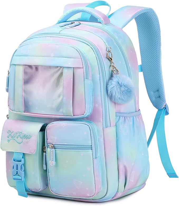 Kids Backpack for Girls - School Bags for Middle School Students - Book Bag for Elementary Primary - Blue