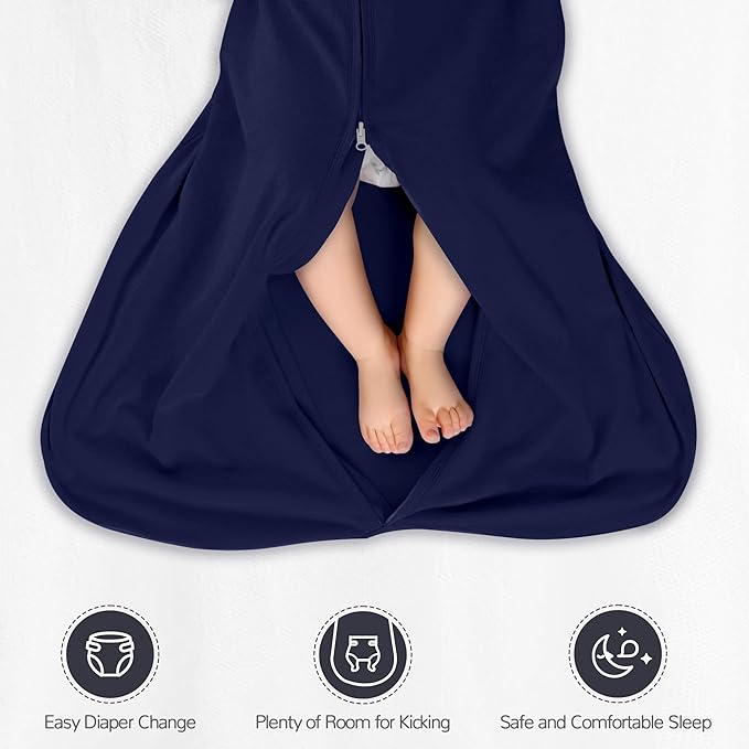 JELLYMONI Baby Sleep Sack 12-18 Months 100% Cotton Wearable Blanket, 0.5 TOG Soft Lightweight Toddler Sleeping Sack 3 Pack 2-Way Zipper Newborn Sleep Sacks