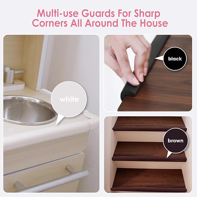 Baby Proof Corners and Edges, (Large 16.5FT Edge +8 Corners) Baby Proofing Corner Guards, Soft Rubber Foam Edge Protector, Furniture Tables Bumper Guard for Baby Safety, Beige