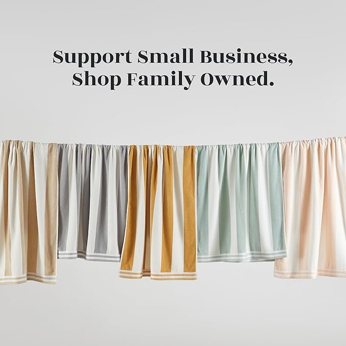 Great Bay Home 100% Cotton Velour 4 Pack Beach Towels 30" x 60" - Grey Cabana Stripe Pool Towels - Quick Dry, Large Swim Towels