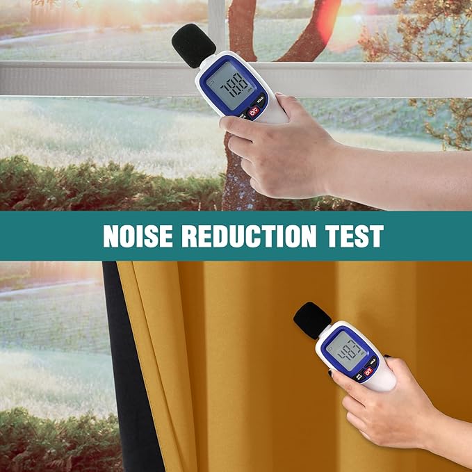 ChrisDowa 100% Blackout Curtains for Bedroom with Black Liner, 2 Thick Layers Total Blackout Thermal Insulated Grommet Window Curtains 2 Panels Set (Mustard Yellow, 52 x 72 Inch)