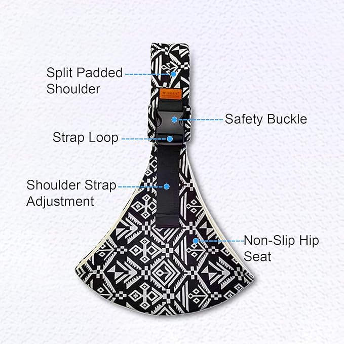 Baby Sling Carrier Newborn to Toddler Adjustable One-Shoulder Design with Safety Buckle, Soft & Lightweight Sling Baby Carrier 10-30 lbs(Mesh,Brown Leopard)