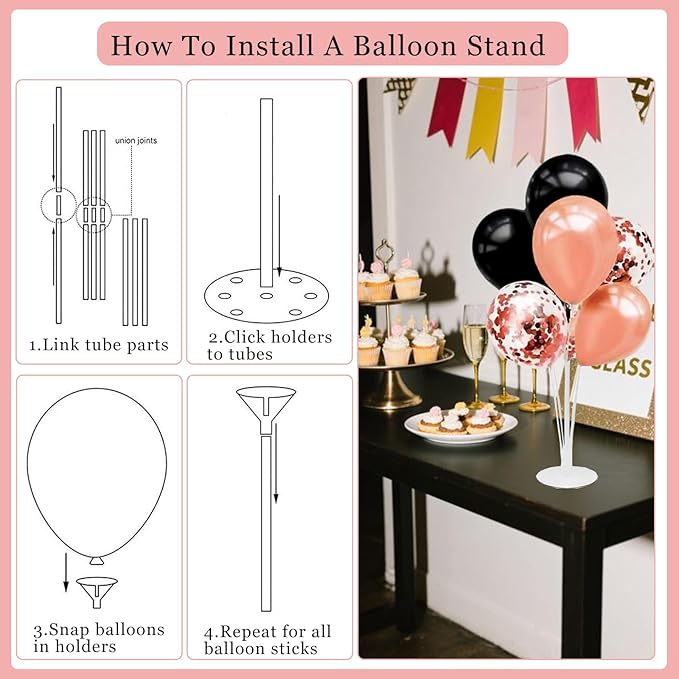 16th Birthday Decorations for Girls - 56pcs Rose Gold Happy 16th Banner, 16th Birthday Crown Sash, Cake Topper, Number 16 balloons, 3D Butterflies, 4 Balloon Stands kits