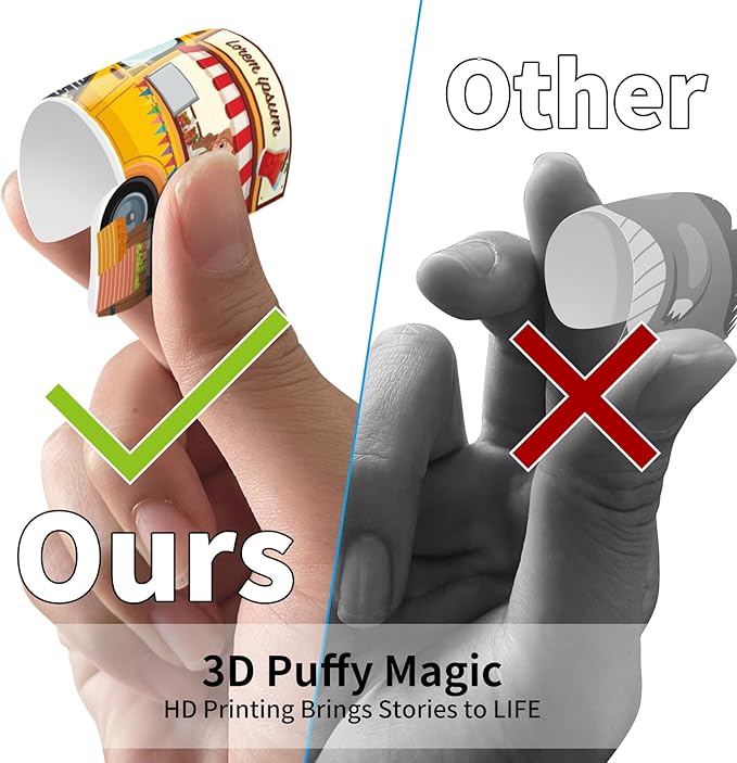 6 Set Reusable Sticker Books for Toddlers 2-4,1-3, Kids 3D Puffy Stickers (Dinosaurs, Forest, Town, Pets, Construction, Insects), Sticker Activity Books