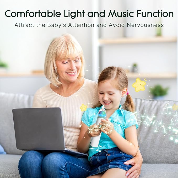 Electric Nasal Aspirator for Baby, Nose Aspirator for Toddlers, Waterproof Baby Nose Sucker, Nose Cleaner with 3 Silicone Tips, Adjustable Suction Level, Music and Light Soothing Function,Green