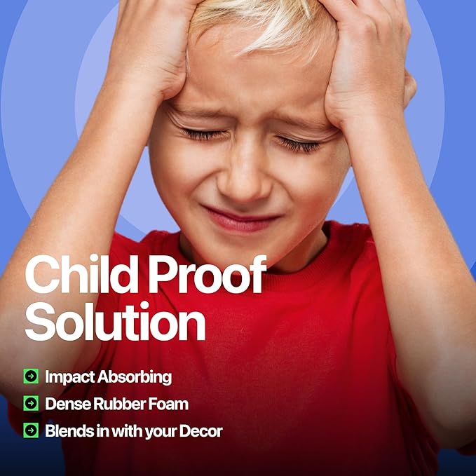 Furniture Edge 16.2ft & Corner Guards | Protective Foam Cushion | 15ft Bumper 4 Adhesive Childsafe Corners | Baby Child Proofing Foam Set and Safe for Table, Fireplace, Countertop | Brown