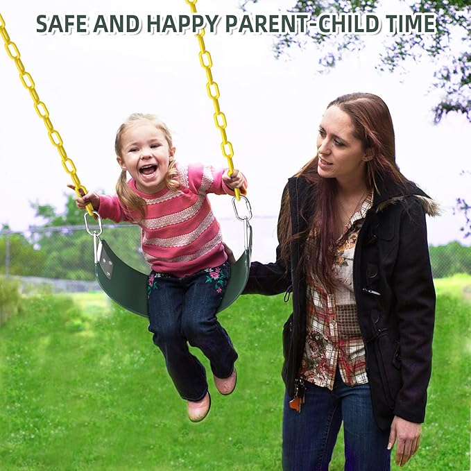 AGPTEK Toddler Swing Heavy Duty Bucket With Adjustable Rope - Cute Shape, 250 LB and 150 LB Capacity - Green