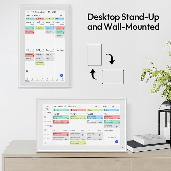 BOCT 15.6'' Digital Calendar Wall - 32GB Memory Touch Screen Chore Chart Smart Calendar,Digital Planner,Auto-Sync,APP Control,Interactive Family Schedules, Gift for Mother