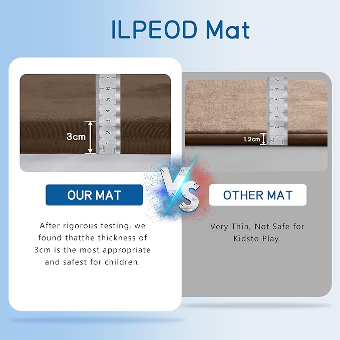 Baby Play Mat for Floor Tummy Time Mat Nursery Rug Muscle Mat Area Rug Playroom Rug Tatami Mat 6'7"x5'11" Memory Foam 1.3" Thick Crawling Mat For Babies,Toddlers, Infants, Kids Floor Mat,Coffee