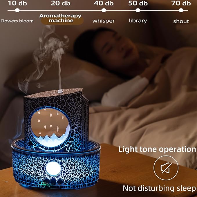 Aromatherapy Humidifier for Sleep Relaxation, Raindrop Humidifiers,Aromatherapy Diffuser with 3 LED Color Changing Lights and Auto-Off, Air humidifier Suitable for Home, Office